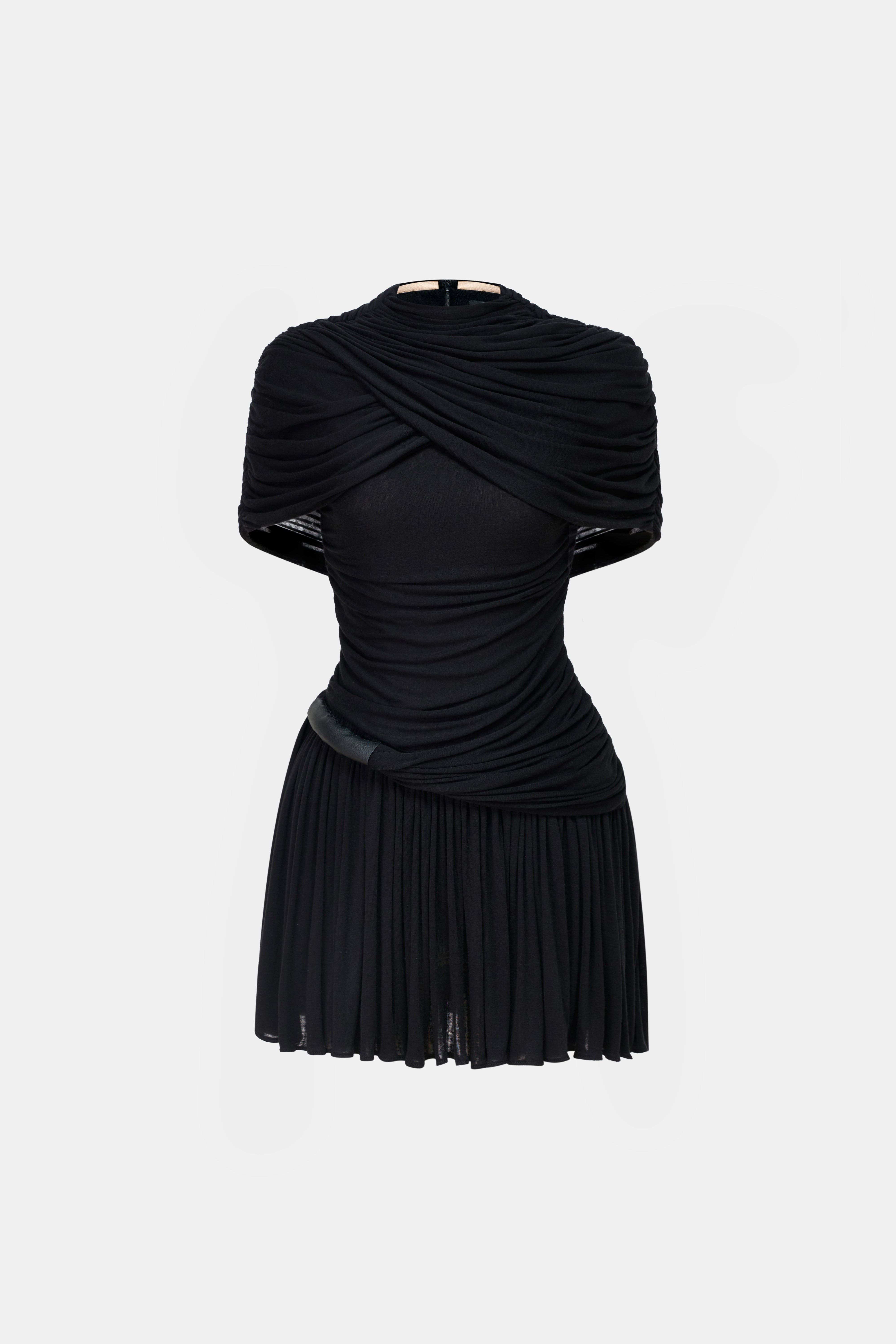 Black Draped Cape Mini Dress XXL Black Draped Cape Mini Dress XXL