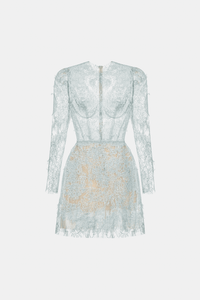 Baby Blue Beaded Lace Mini Dress - Montsand