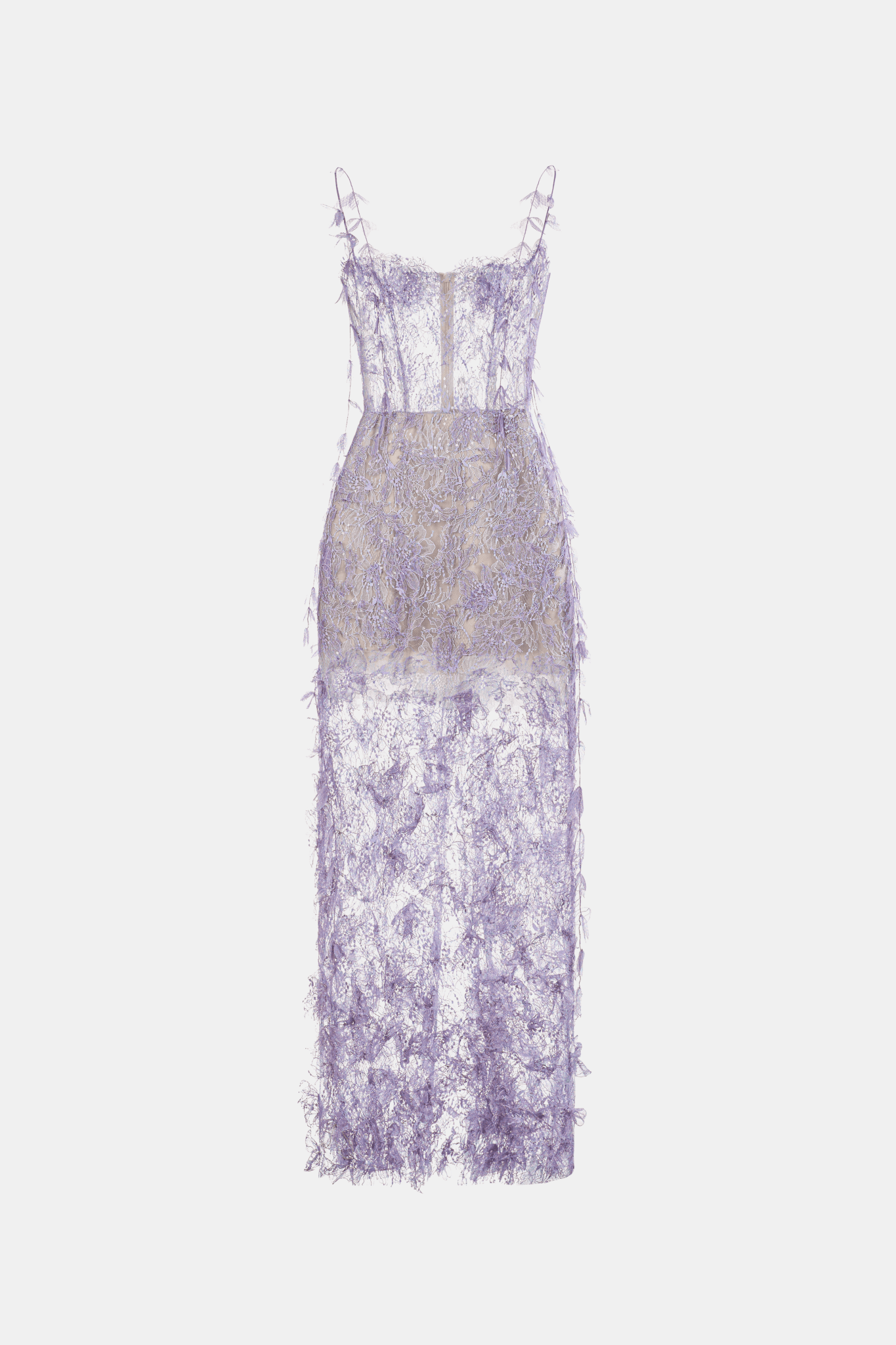 Baby Violet Beaded Lace Pencil Dress XS