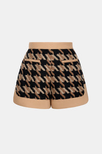Black and Brown Houndstooth Shorts - Montsand