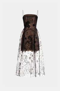 Black Beaded Embroidered Dress - Montsand