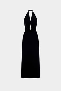Black Cowl - neck Midi Dress - Montsand