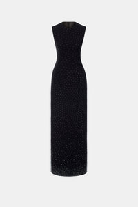 Black Crystal Beaded Maxi Dress - Montsand