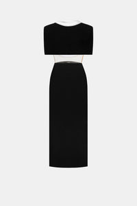 Black Open-back Cape Midi Dress - Montsand