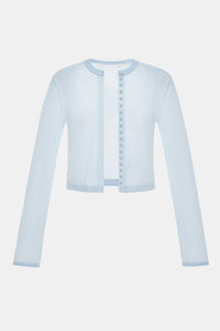 Blue Button - Up Crop Cardigan - Montsand