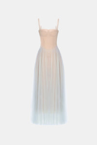 Blue Corset Tulle Maxi Dress - Montsand