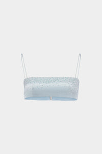 Blue Crystal Beaded Silk Bandeau - Montsand