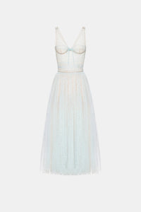 Blue Drapped Midi Dress Dresses Montsand