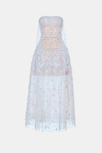 Blue Floral String Midi Dress - Montsand