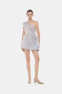 Blue Ruffle One - Shoulder Mini Dress - Montsand