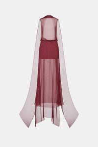 Burgundy Chiffon Dress - Montsand