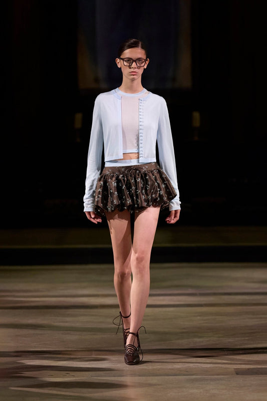 Crop Cardigan Mini Skirt Set - Montsand