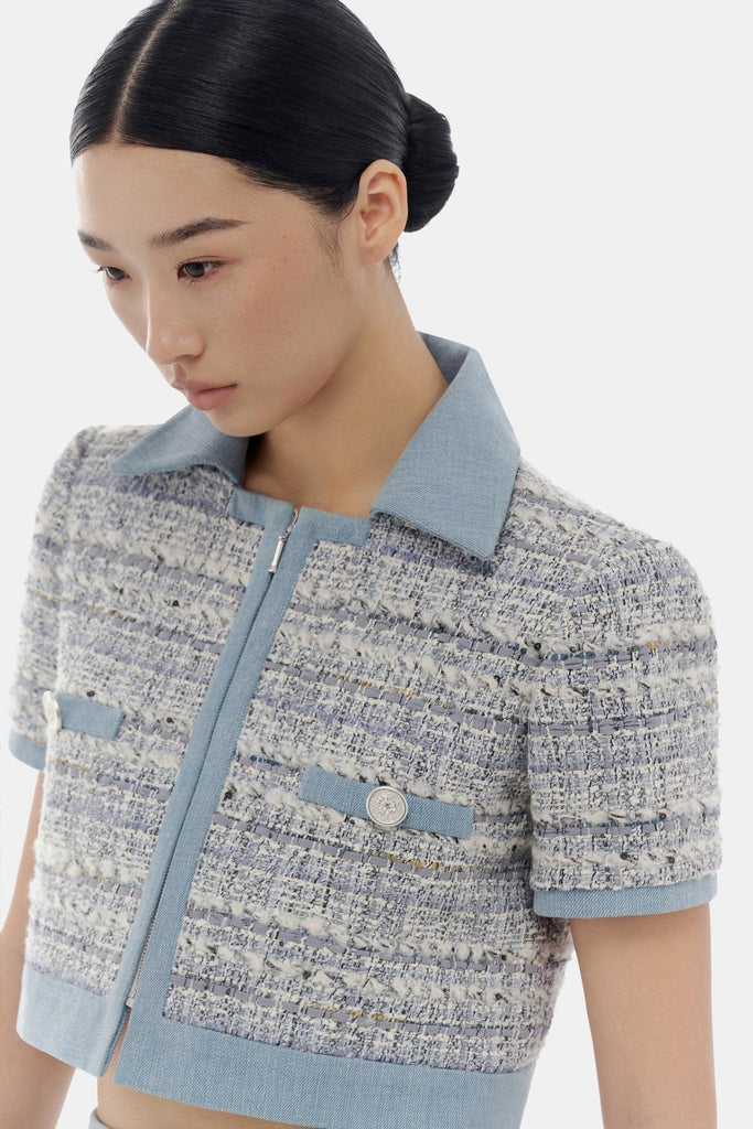 MADISON BLUE　CROPPED JACKET TWEED　01　美品 MADISON BLUE CROPPED JACKET TWEED 01 美品 CROPPED S/S JK F