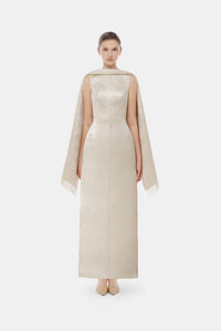 Gold Tailored Scarf Maxi Dress - Montsand