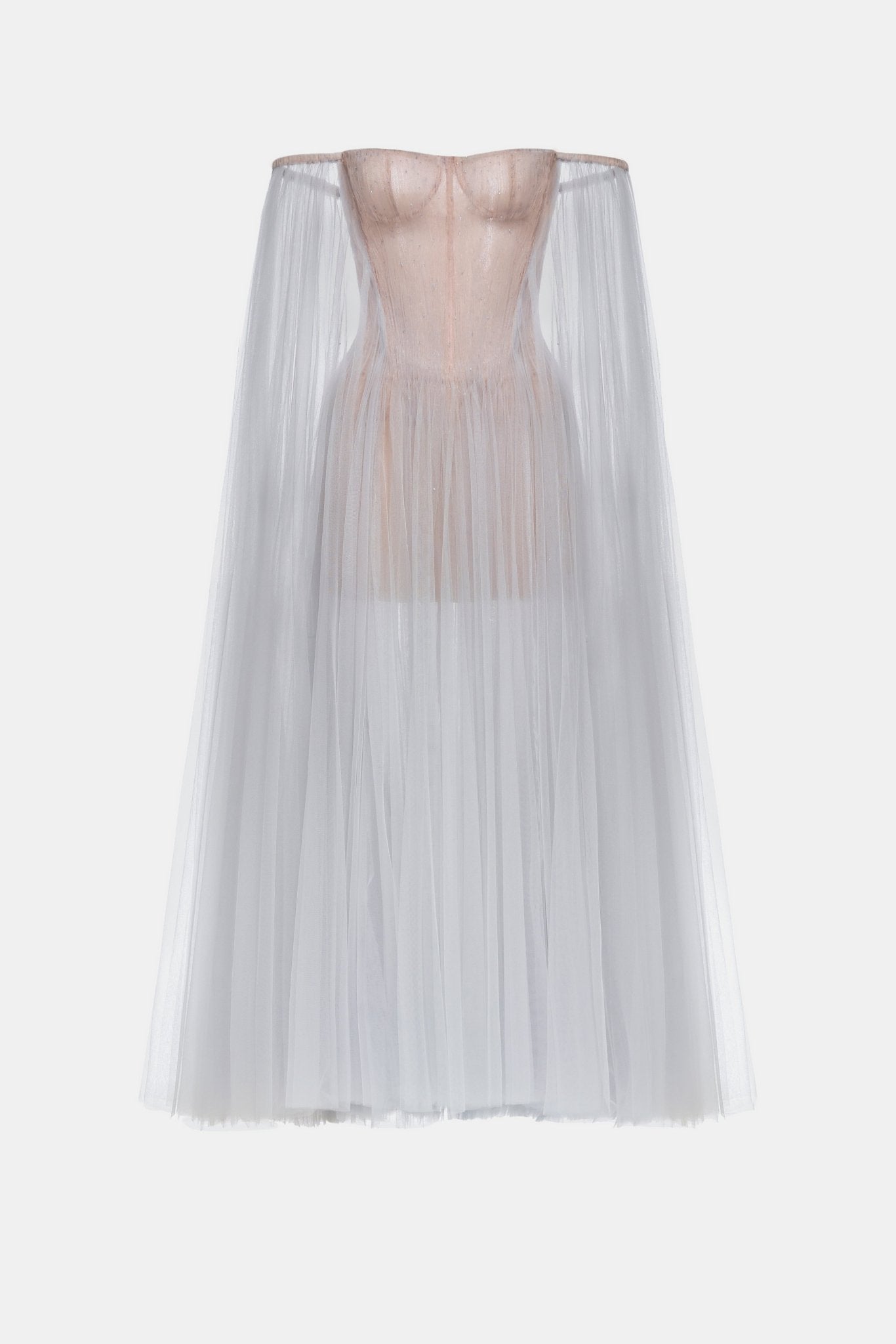 grey tulle midi dress Off-shoulder S alltops