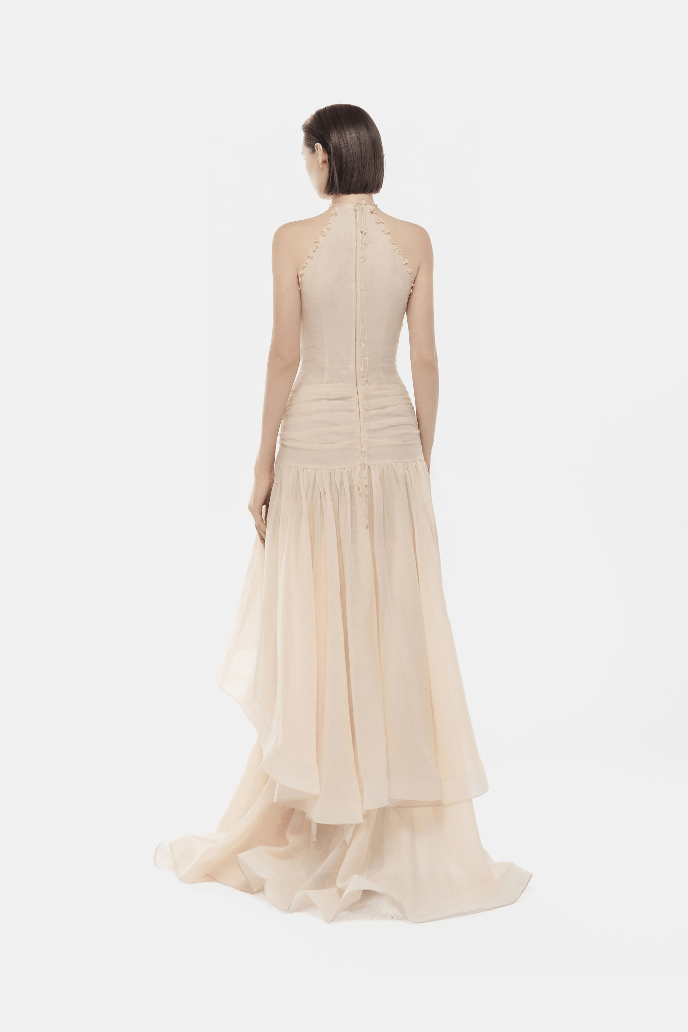 Ivory Cut-out Halter Dress XL