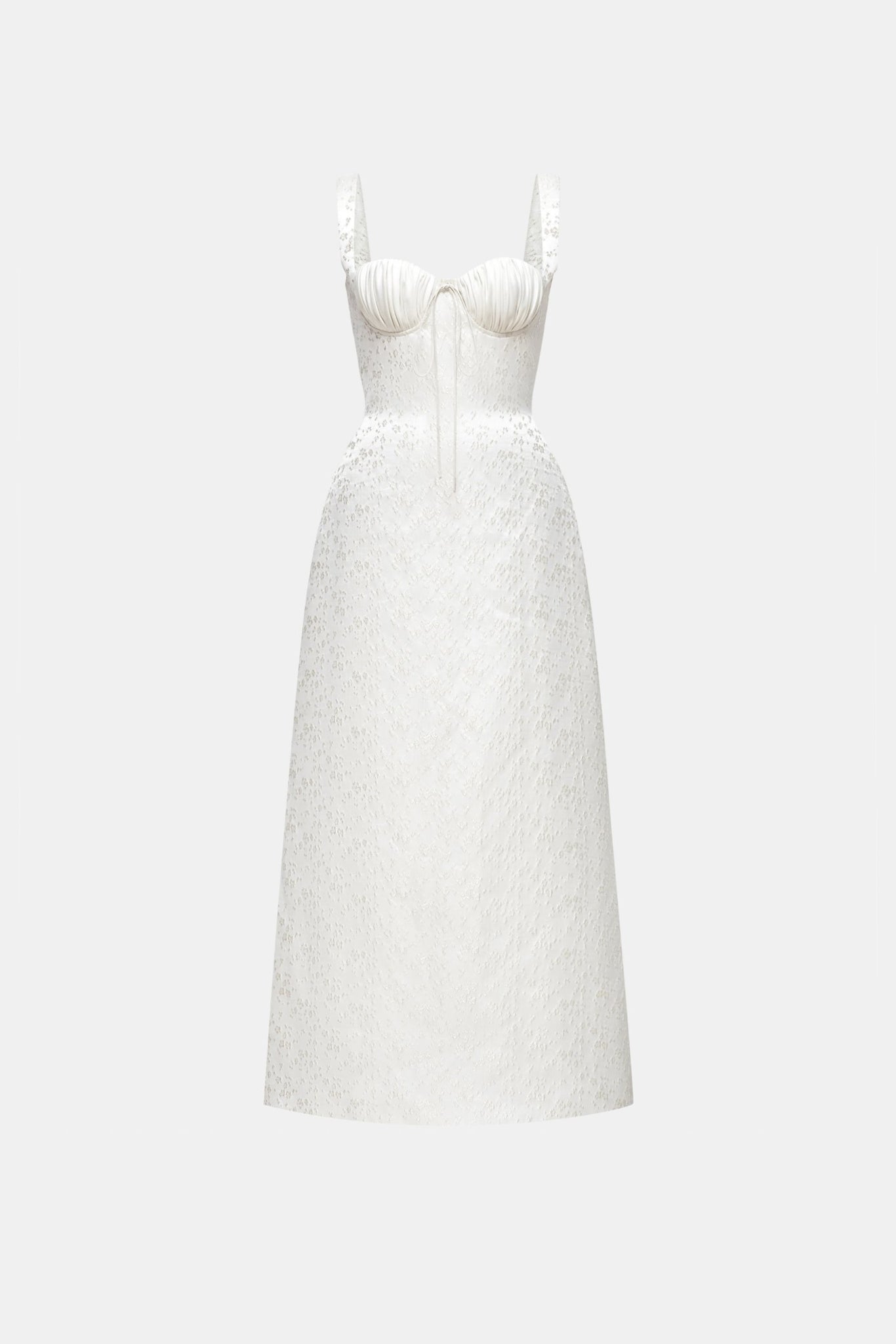 Ivory Floral Bustier Midi Dress XL