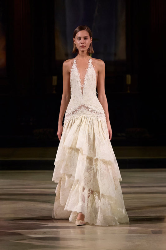 Ivory Lace Tiered Maxi Dress - Montsand