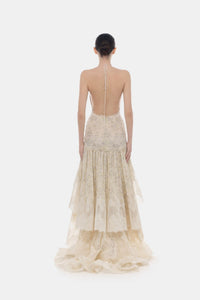 Ivory Open - Back Lace Tiered Dress - Montsand