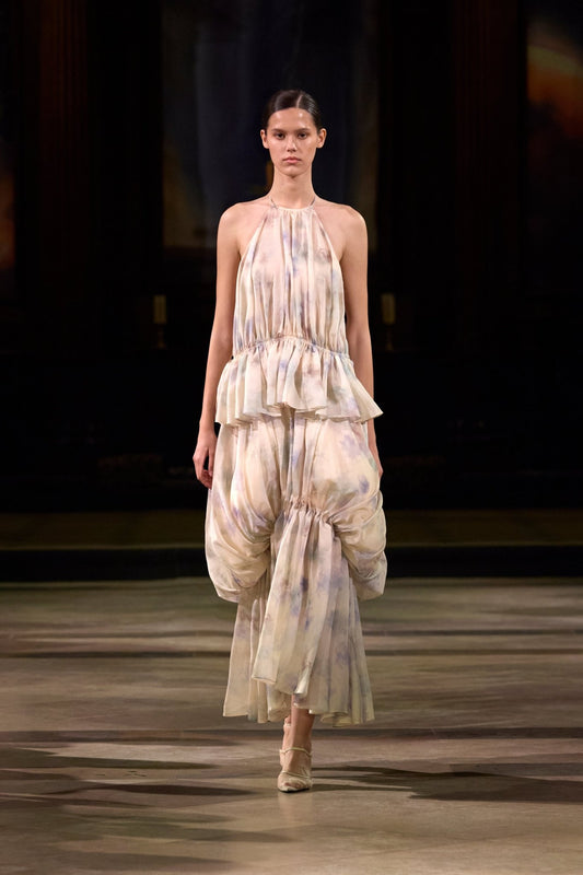 Lavender Tiered Halter Bubble Dress - Montsand