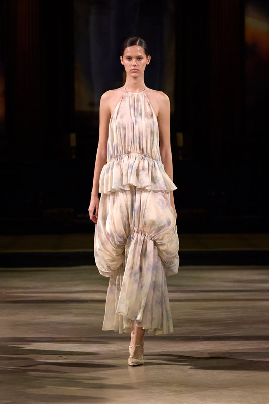 Lavender Tiered Halter Bubble Dress - Montsand