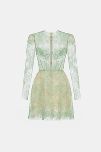 Mint Beaded Lace Mini Dress - Montsand