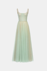 Mint Draped Tulle Maxi Dress - Montsand