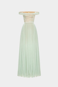 Mint Off-shoulder Maxi Dress - Montsand