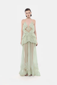 Mint Open - Back Tiered Mesh Dress - Montsand