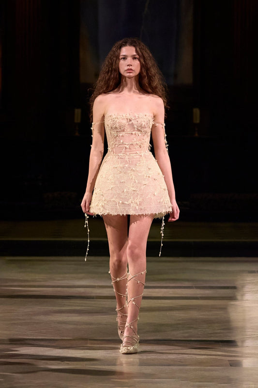 Nude Floral String Mini Dress - Montsand