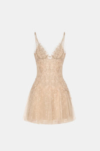 Pastel Deep-V Mini Dress - Montsand