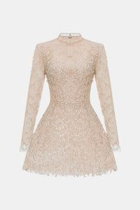 Pastel Mockneck Long Sleeve Mini Dress - Montsand