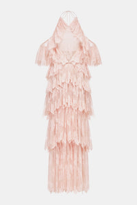 Peach Ruffled Halter Dress - Montsand