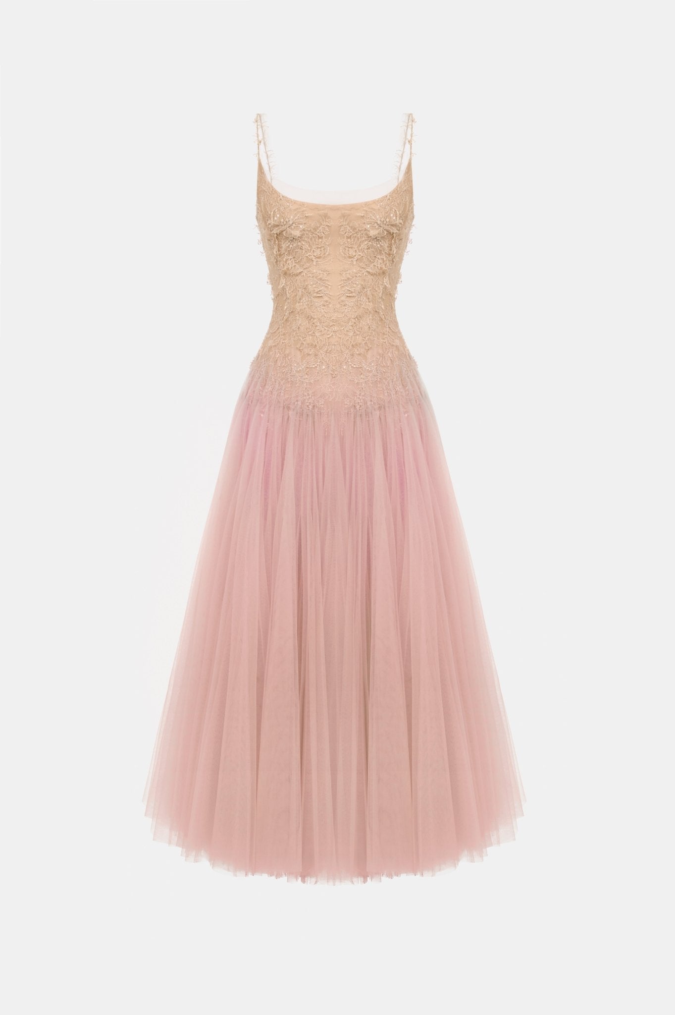 Pink Ombre Lace Midi Dress  Montsand
