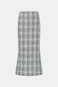 Plaid Tweed Midi Skirt - Montsand