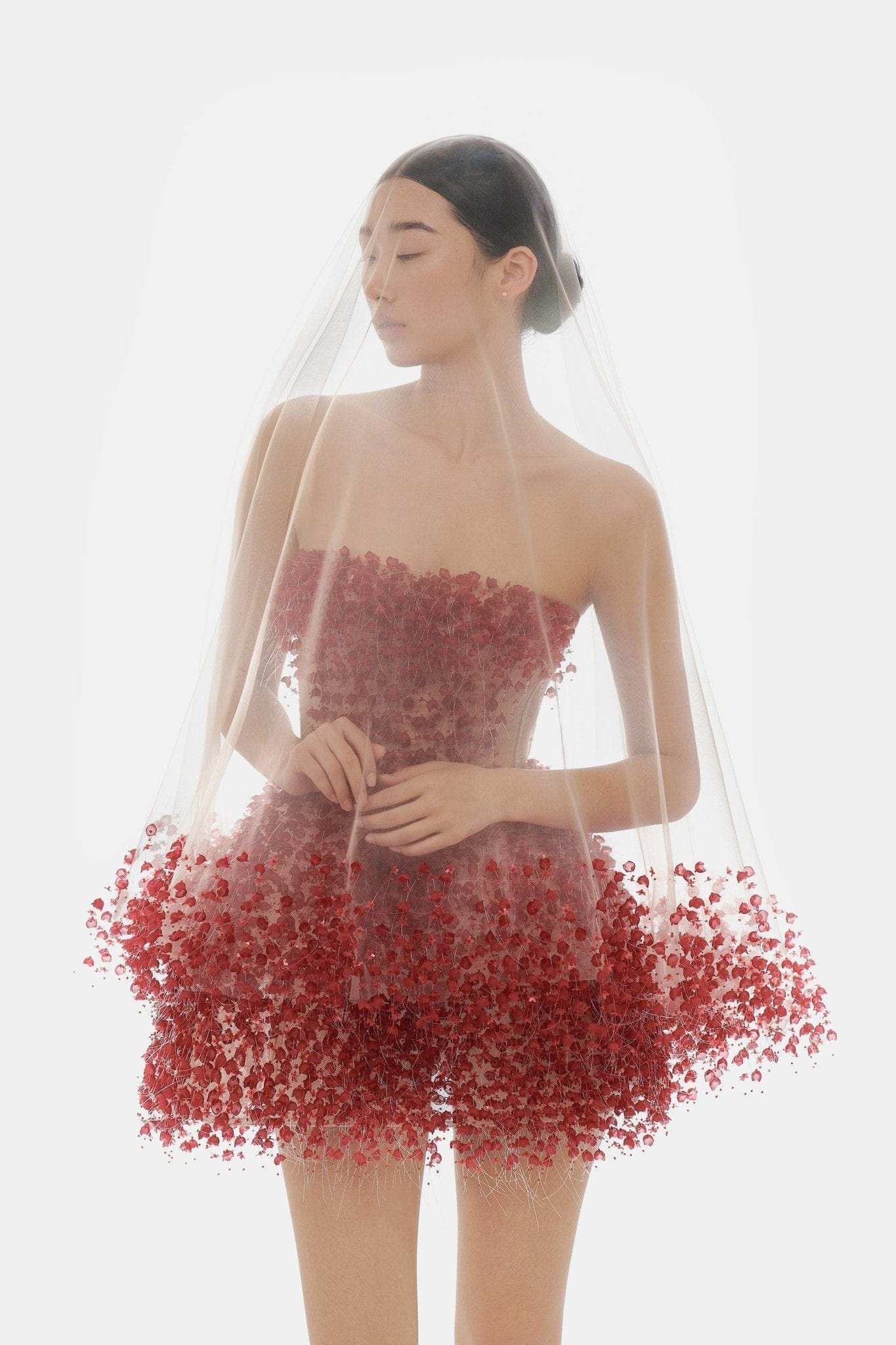 Red Flowers Mini Dress XXL