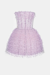 Violet Flowers Mini Dress - Montsand