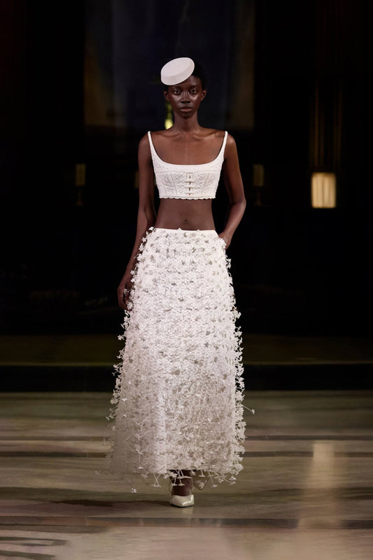 White 3D Floral Set - Montsand