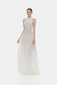 White Smocked Lace Maxi Dress - Montsand