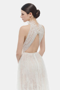 White Smocked Lace Maxi Dress - Montsand