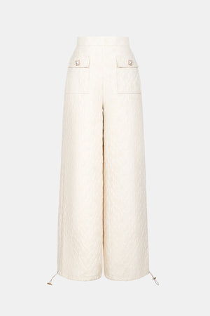 Cream Quilted Trousers
