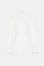 White Mullet Sleeve Bodysuit