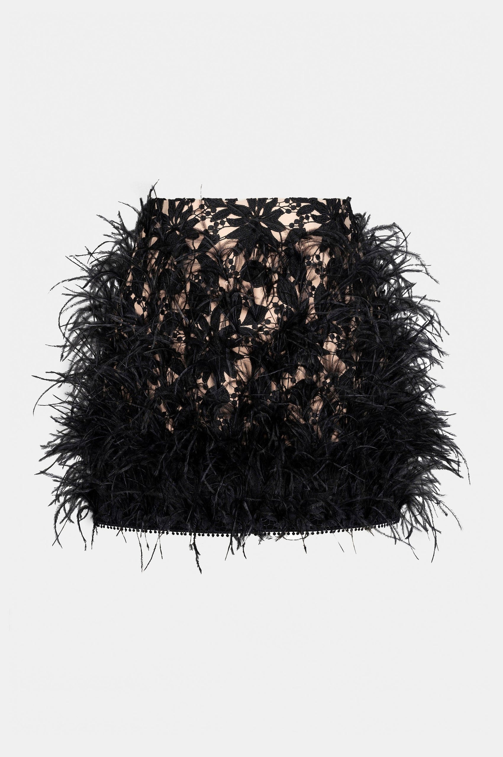 19b Black Feathered Mini Skirt