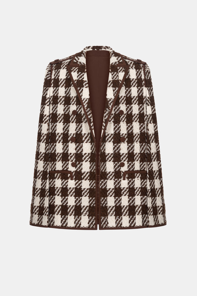 Brown Houndstooth Cape