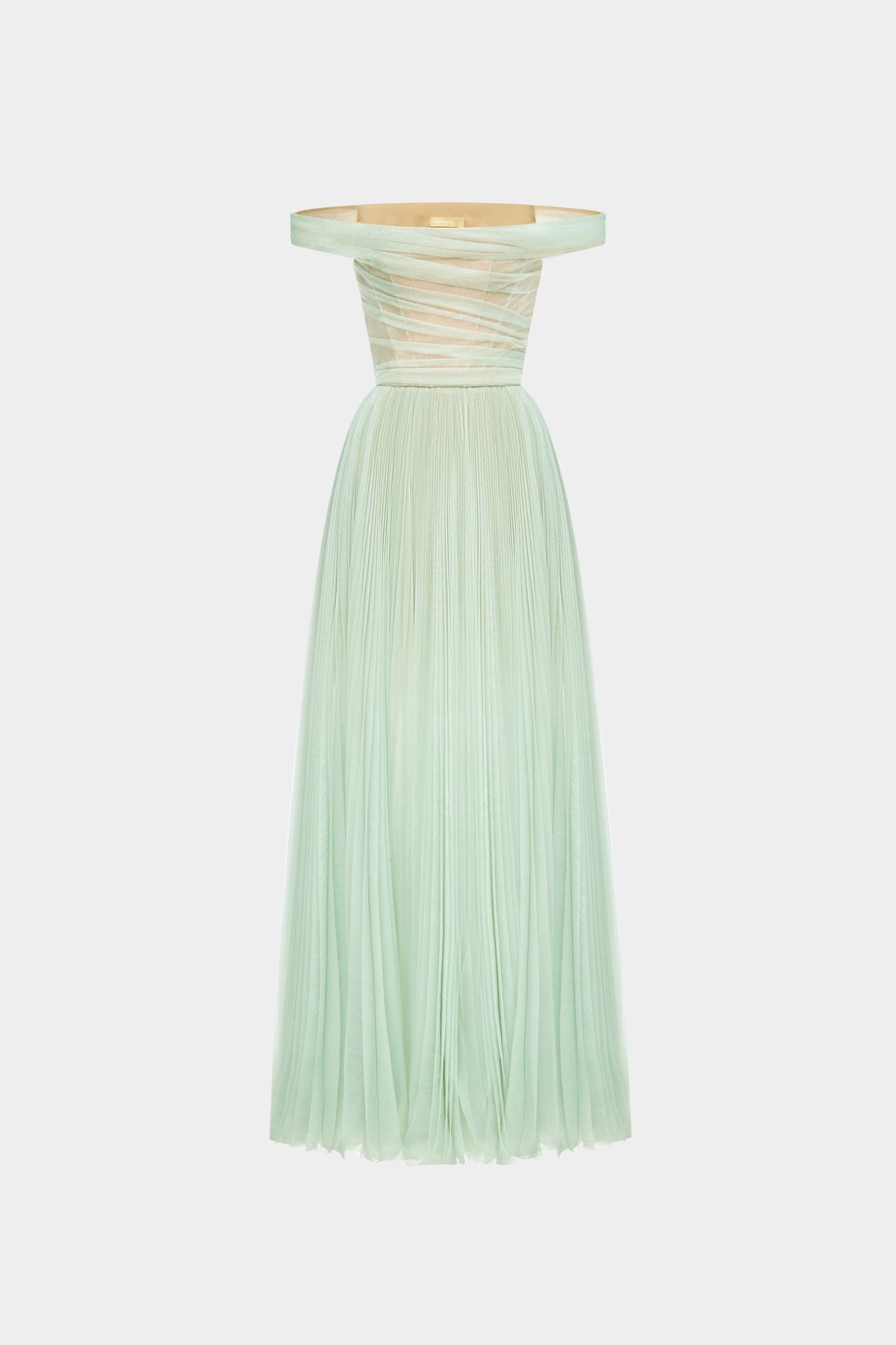 Mint Off-shoulder Maxi Dress