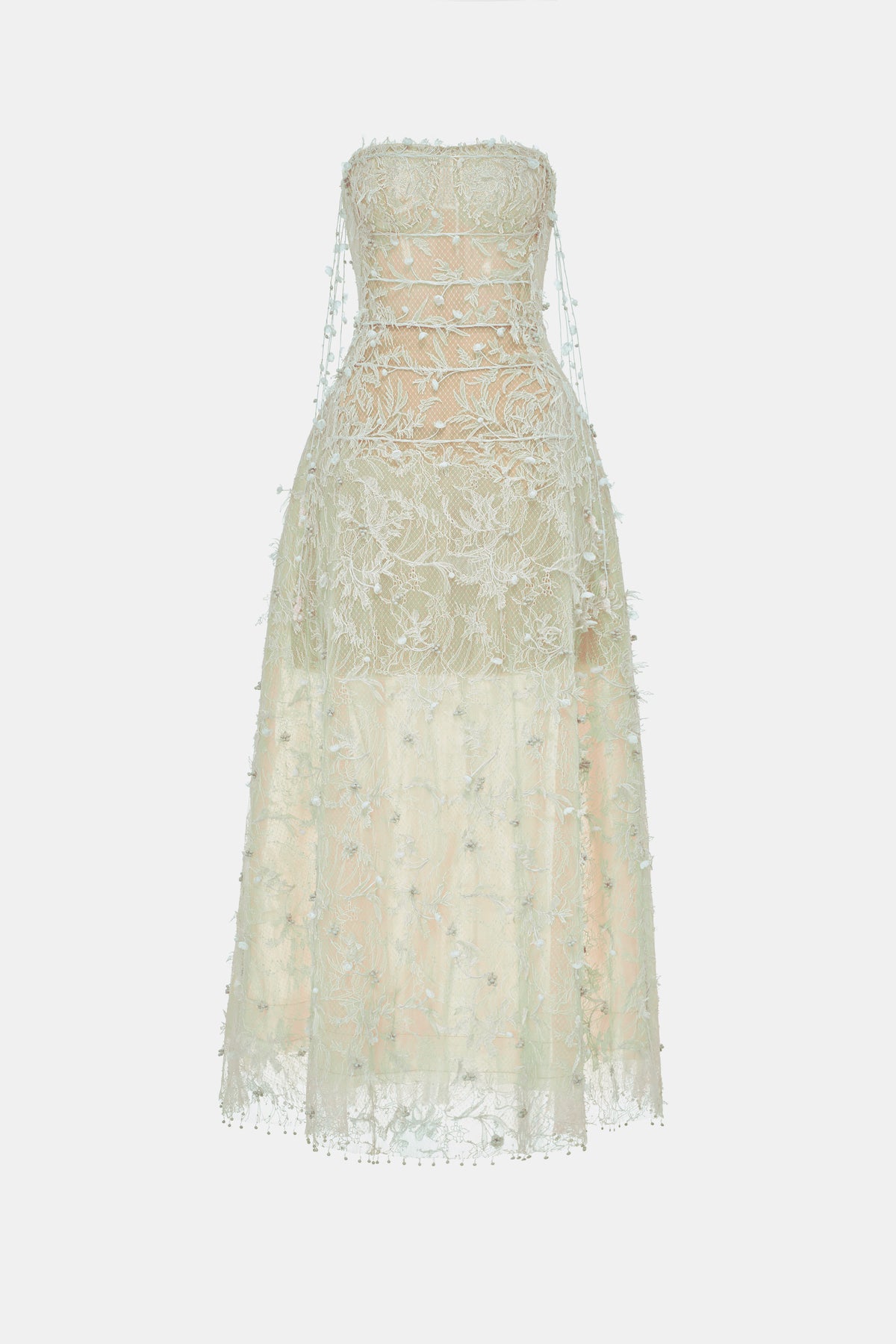 Mint Floral String Midi Dress