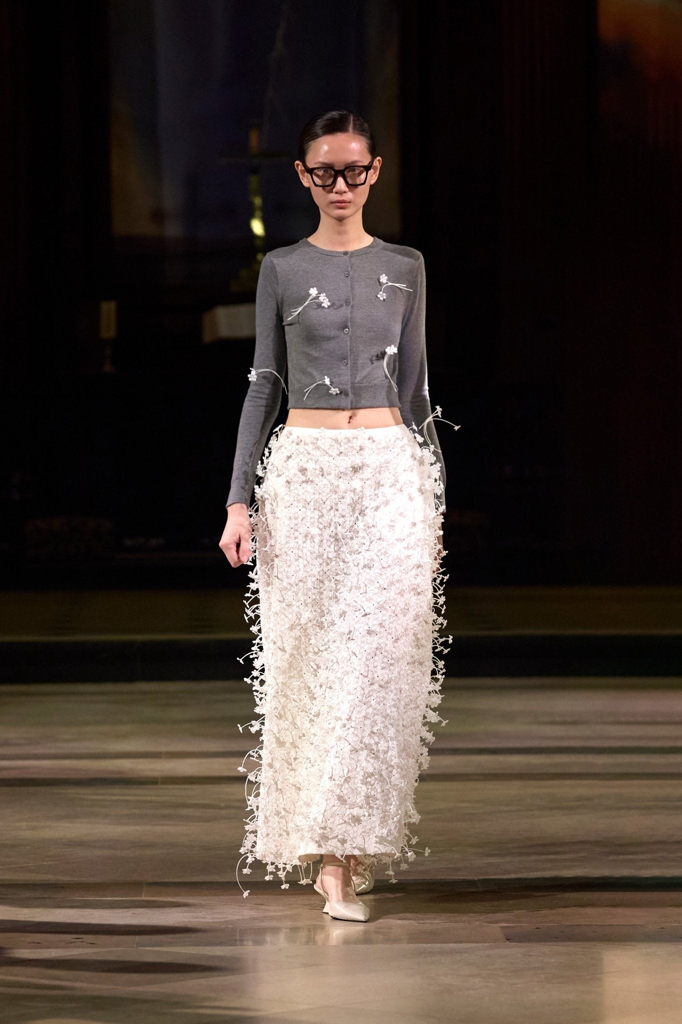 3D Floral Cardigan Skirt Set - Montsand