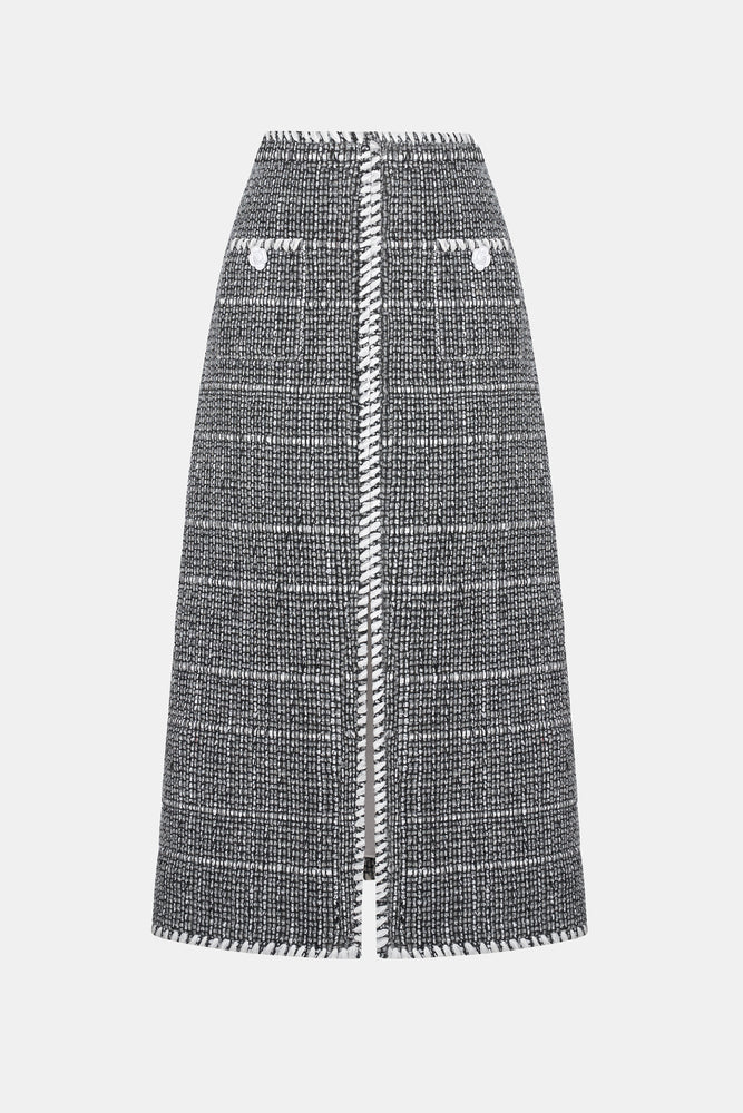 Black Tweed A-Line Skirt