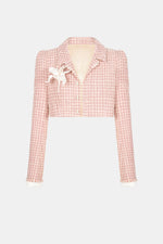 Pink Tweed Crop Jacket