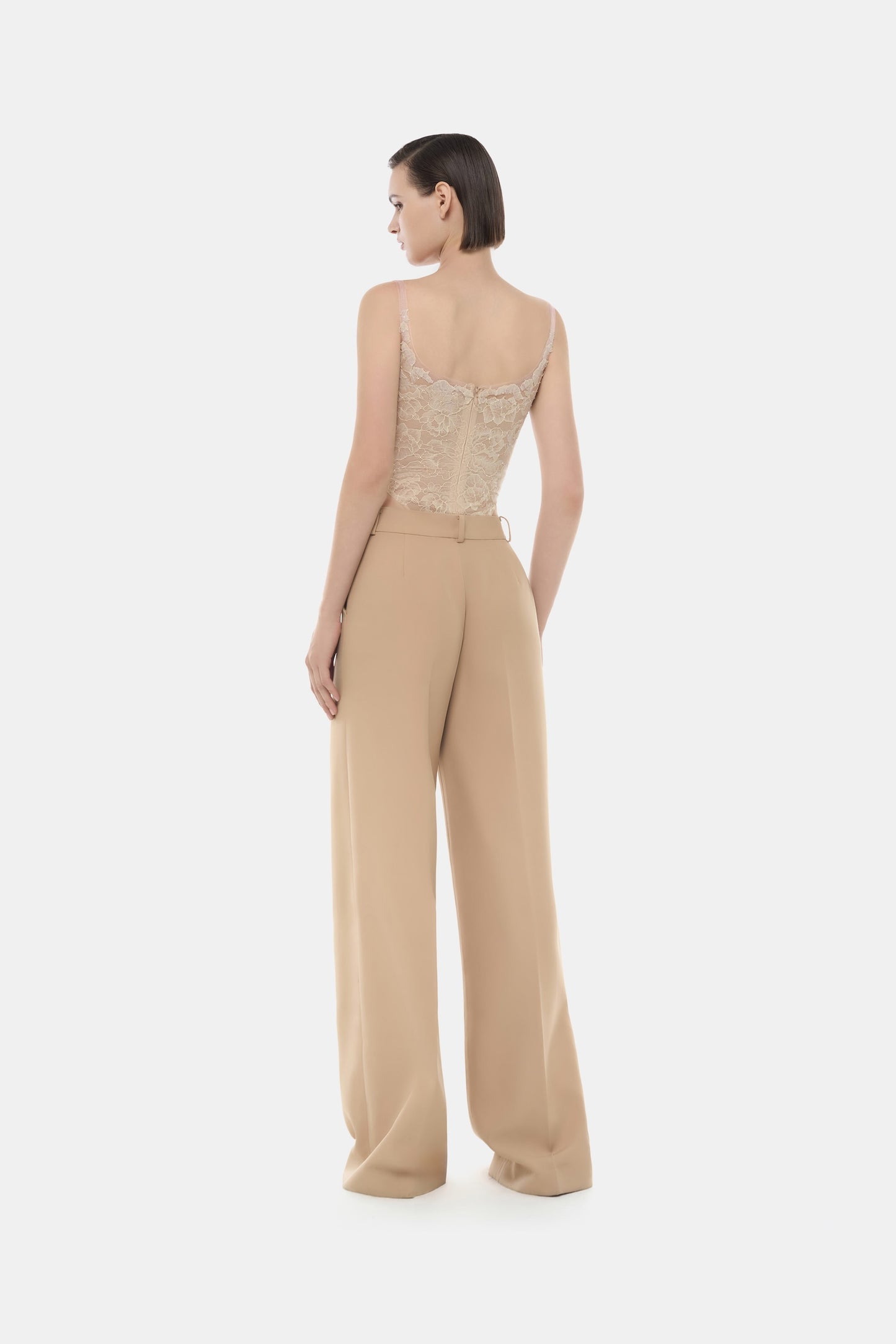 Peach Sheer Lace Top
